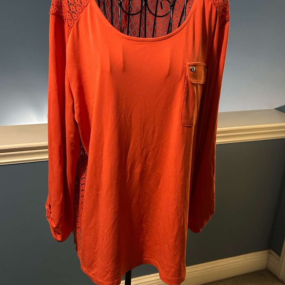 Chico's Orange Relaxed Blouse